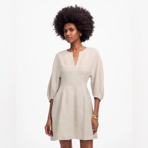 Madewell Splitneck Mini Dress in 100% Linen Size: 2, NWT